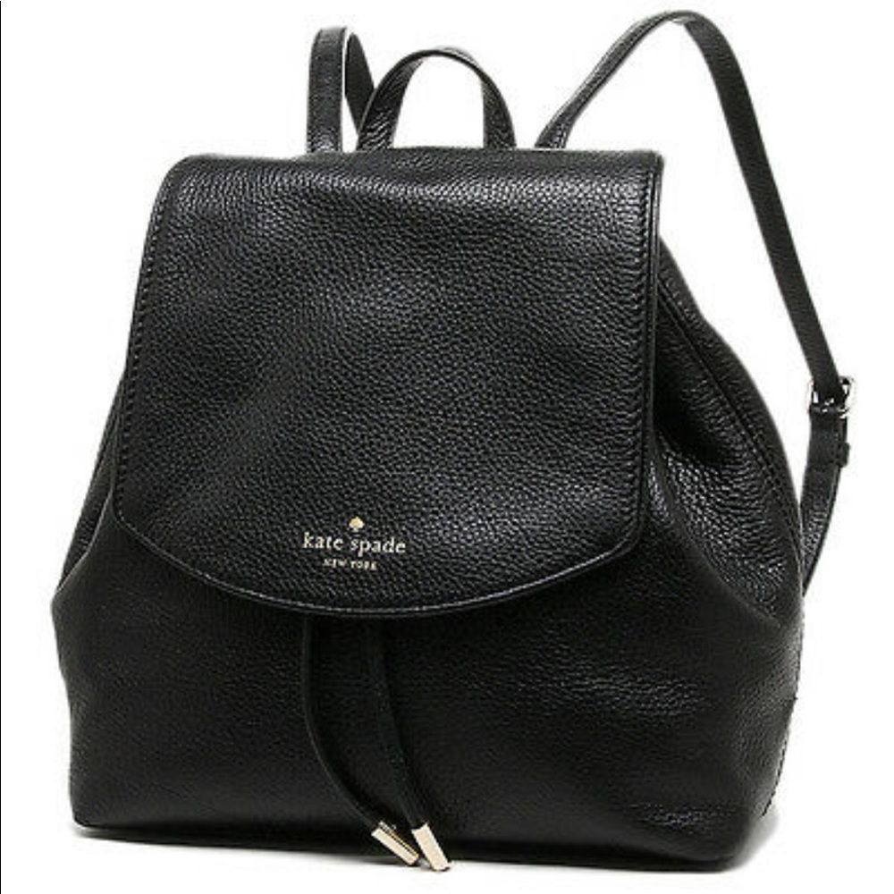 Kate Spade Mulberry Street Black Leather Backpack